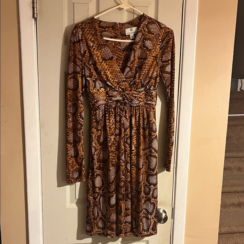 Altuzarra Snake Print Long Sleeve Dress